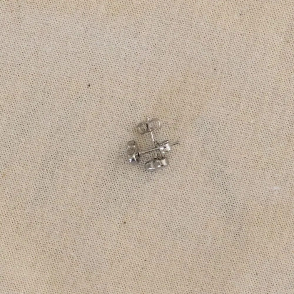 Y2k 2000s vintage Silver Heart Stud Earrings